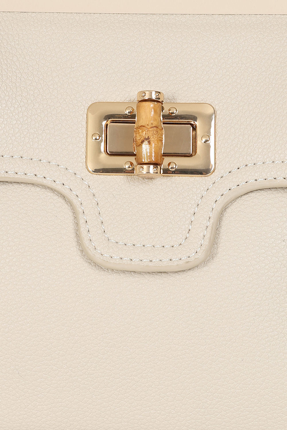 BANNED Aurora Bamboo Handle Handbag | 1950s-Inspired Sustainable Fashion-Cream-One Size