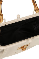 BANNED Aurora Bamboo Handle Handbag | 1950s-Inspired Sustainable Fashion-Cream-One Size