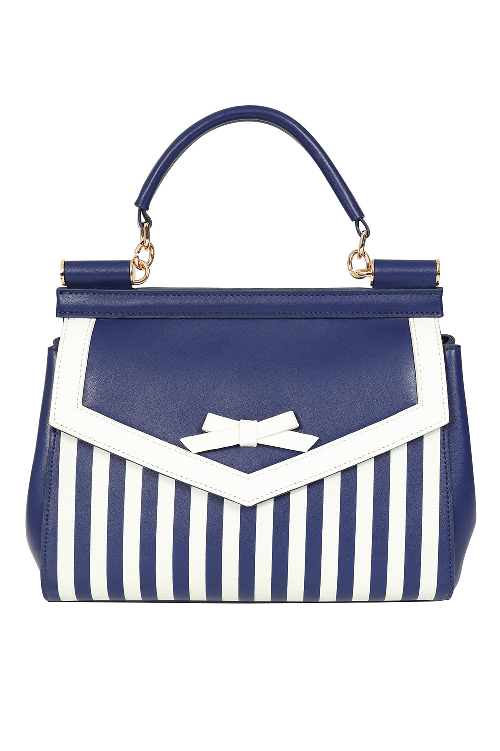 BANNED Ravello Nautical Stripe Handbag | 1940s-Inspired Maritime Style-Navy-One Size