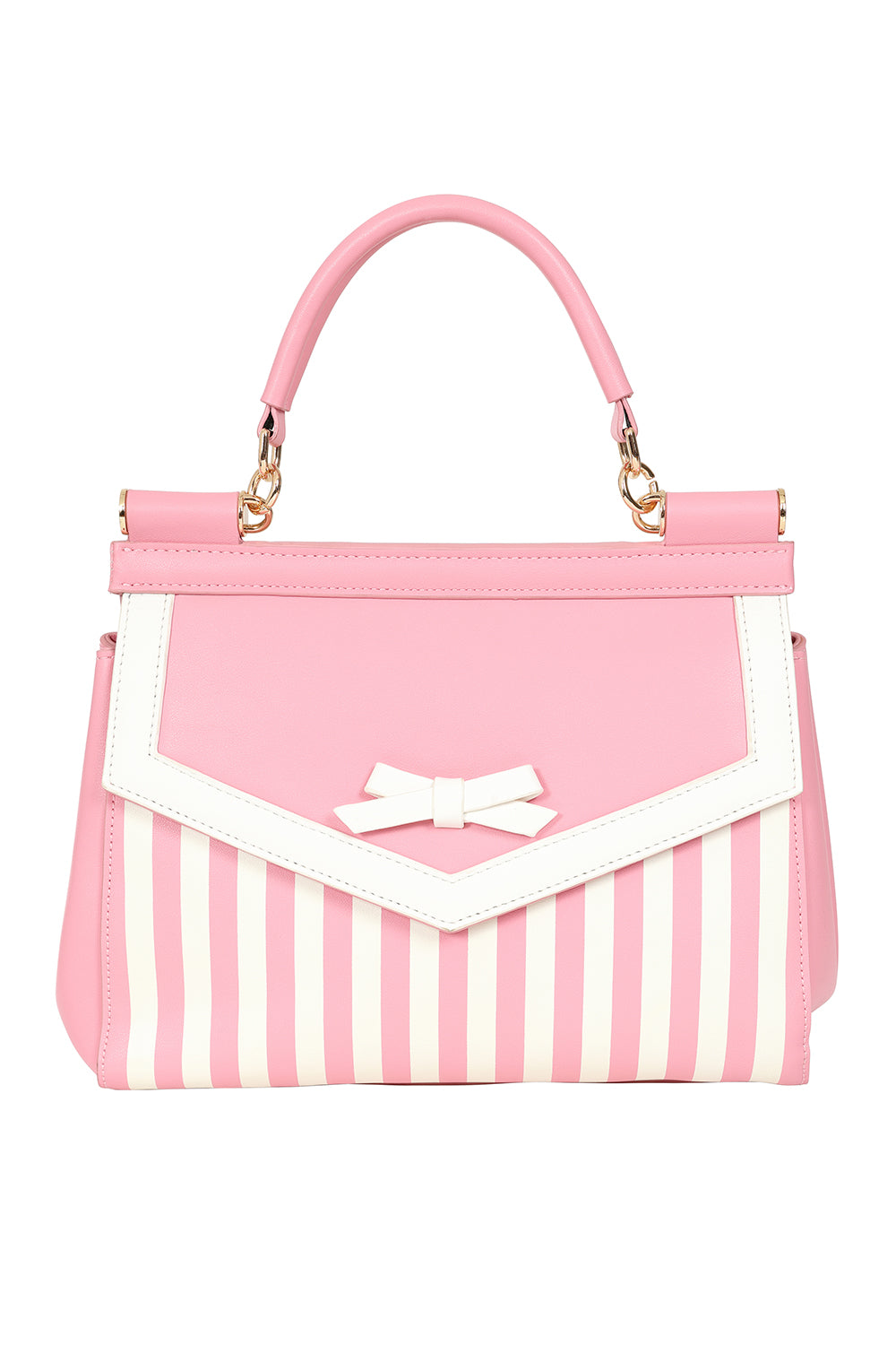 BANNED Ravello Nautical Stripe Handbag | 1940s-Inspired Maritime Style-Pink-One Size