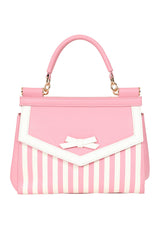 BANNED Ravello Nautical Stripe Handbag | 1940s-Inspired Maritime Style-Pink-One Size