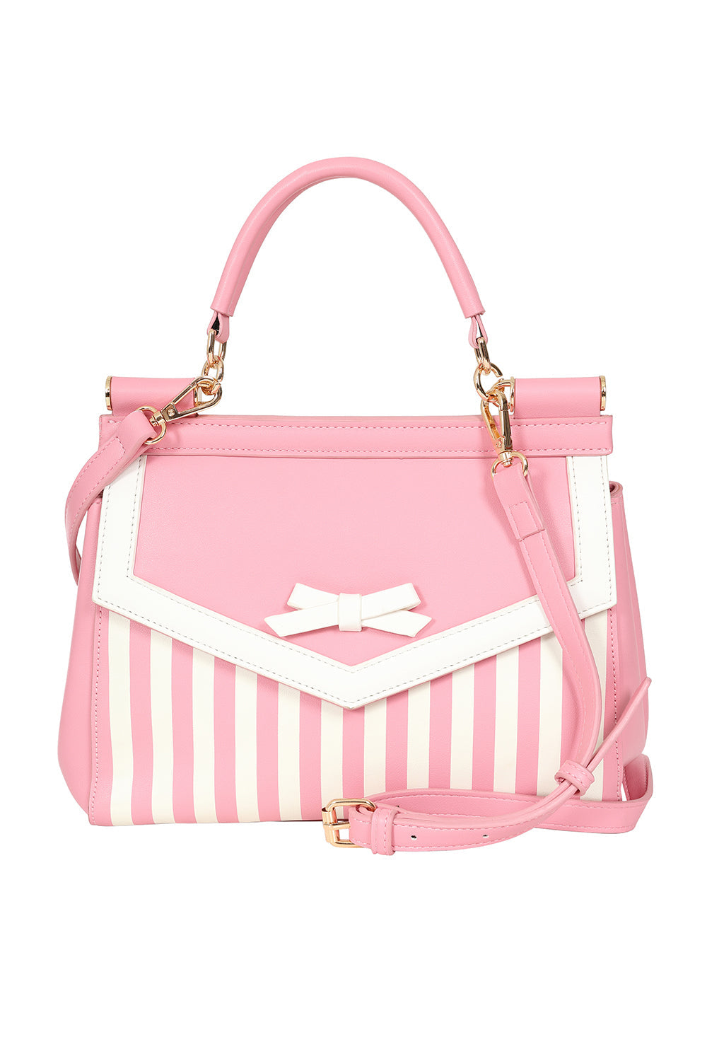 BANNED Ravello Nautical Stripe Handbag | 1940s-Inspired Maritime Style-Pink-One Size