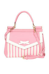 BANNED Ravello Nautical Stripe Handbag | 1940s-Inspired Maritime Style-Pink-One Size