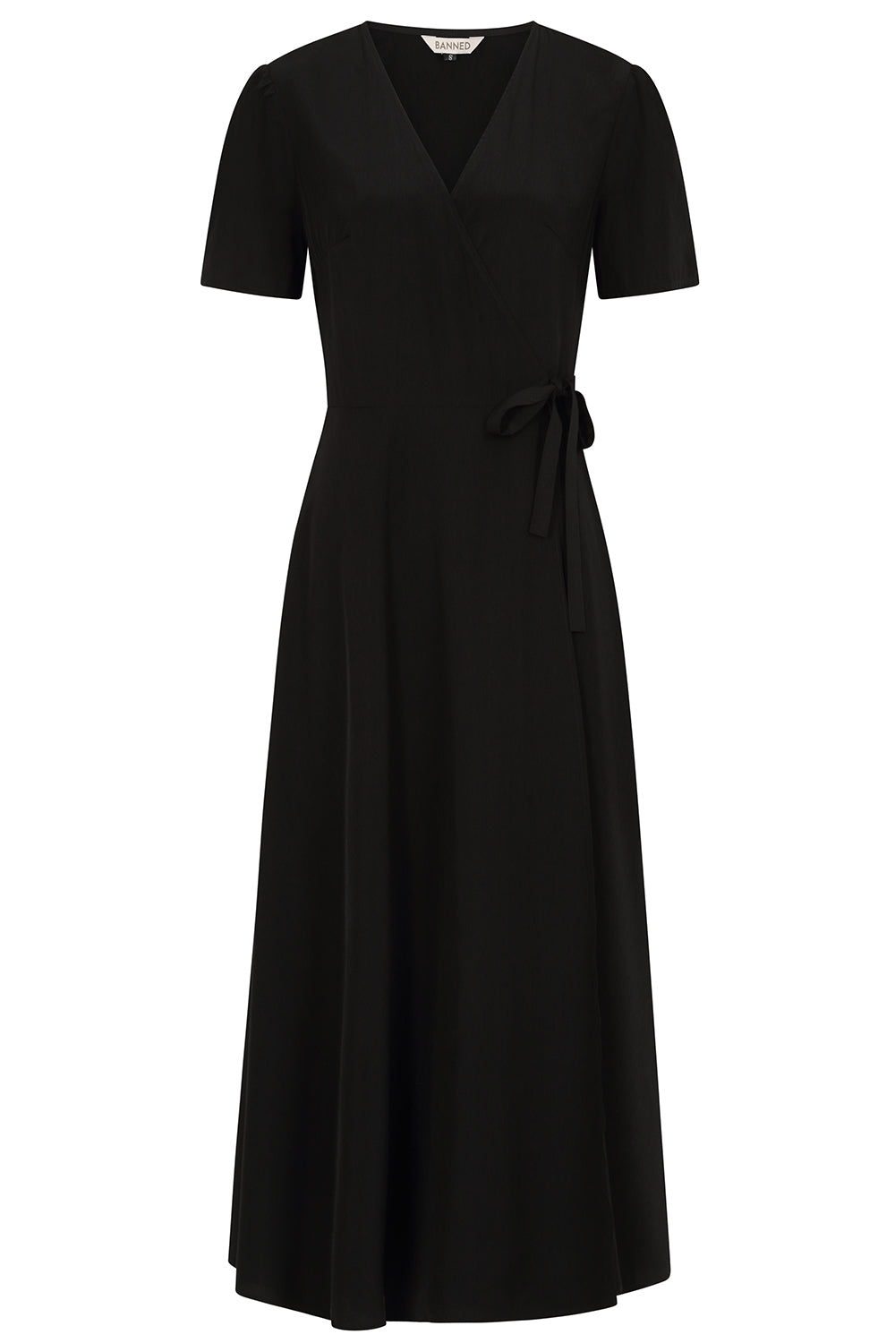 Carol wrap midi dress Black