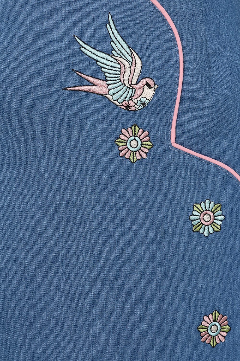 MILLIE SWALLOW PENCIL SKIRT Denim