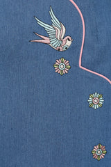 MILLIE SWALLOW PENCIL SKIRT Denim