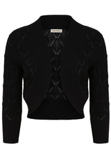 BANNED RETRO Eden Diamond Knit bolero Black