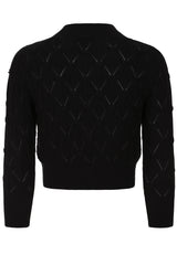 BANNED RETRO Eden Diamond Knit bolero Black