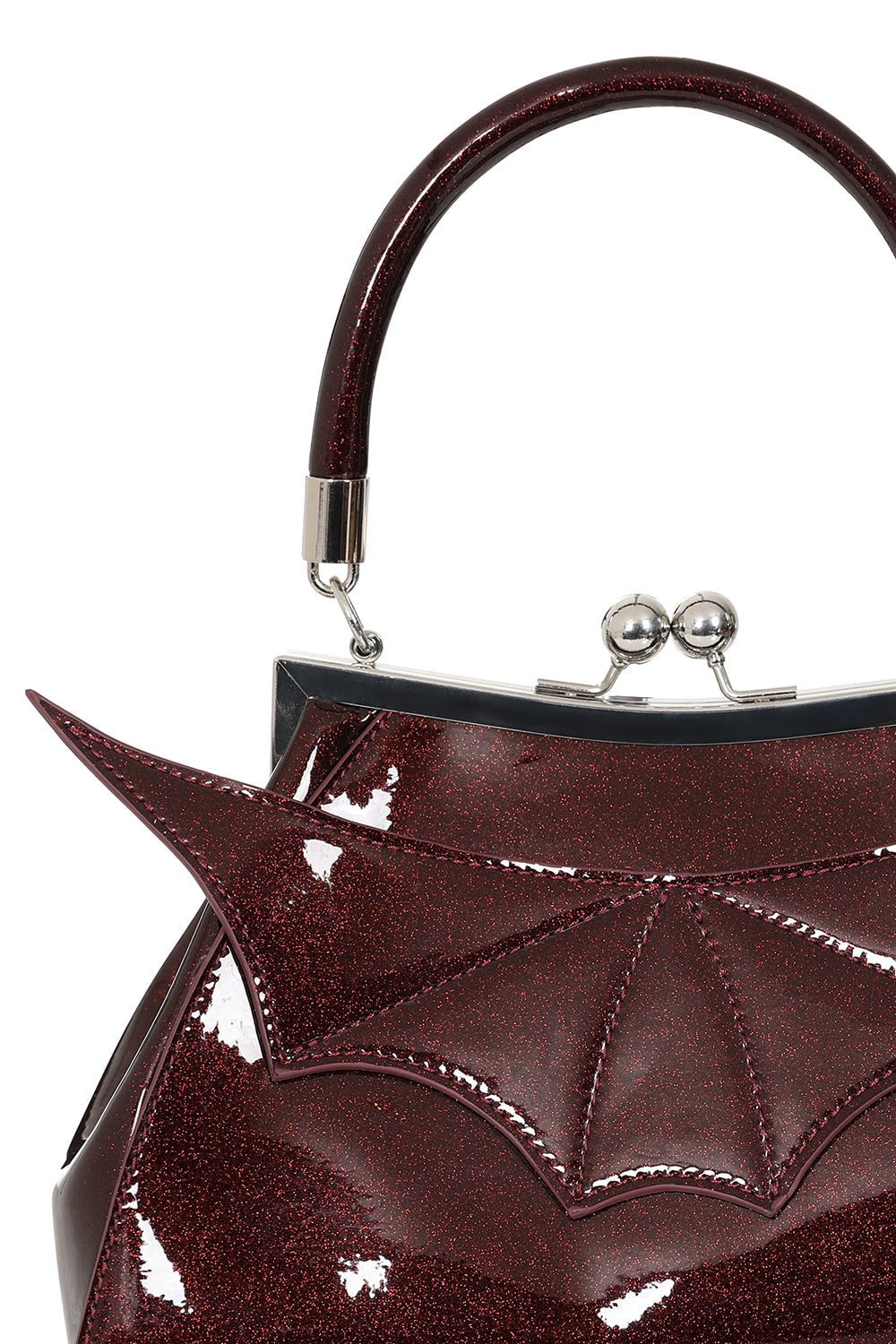 Burgundy ELVIRA SHIMMER HANDBAG