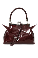 Burgundy ELVIRA SHIMMER HANDBAG