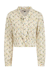 1950's Banned Retro Cherry squirrel white blouse-White