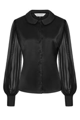 1950's Banned Retro Francesca black blouse-Black