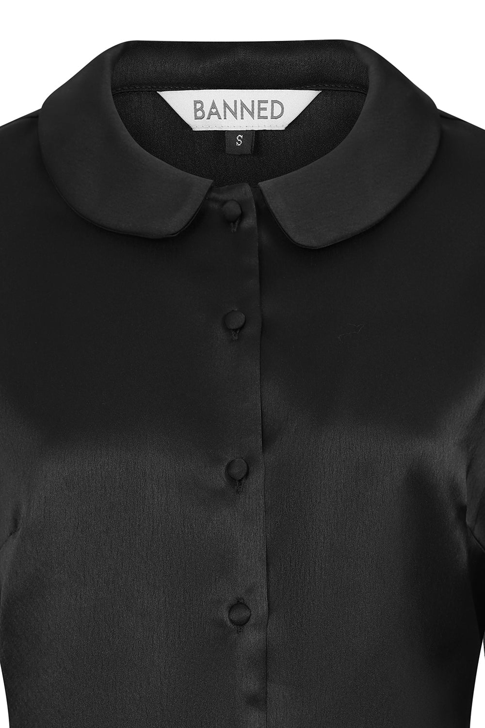 1950's Banned Retro Francesca black blouse-Black