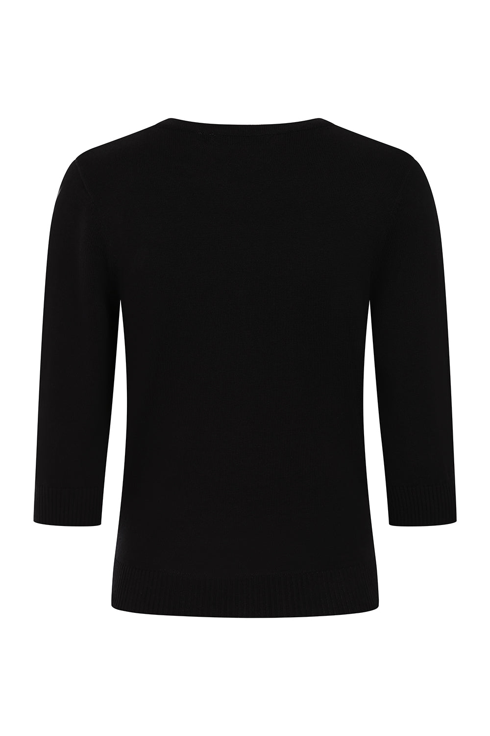 Banned Mia Rose Garden Cardigan - 50s Style Embroidered Bow Front Sweater-Black