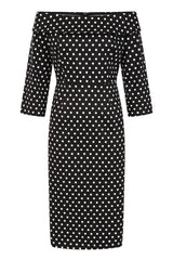 BANNED RETRO Terry Polka Dot BLACK Pencil Dress-Black