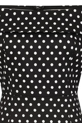 BANNED RETRO Terry Polka Dot BLACK Pencil Dress-Black