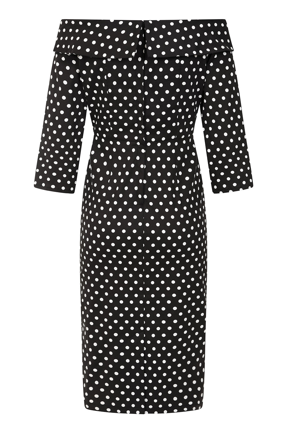 BANNED RETRO Terry Polka Dot BLACK Pencil Dress-Black