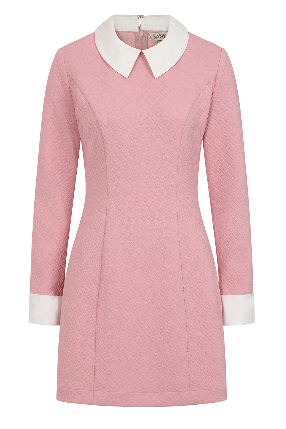 Banned Vera 60s Mini Dress - Retro Style Peter Pan Collar Dress-Pink
