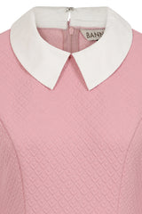Banned Vera 60s Mini Dress - Retro Style Peter Pan Collar Dress-Pink