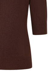 1950's Banned Retro Grace jumper-Brown
