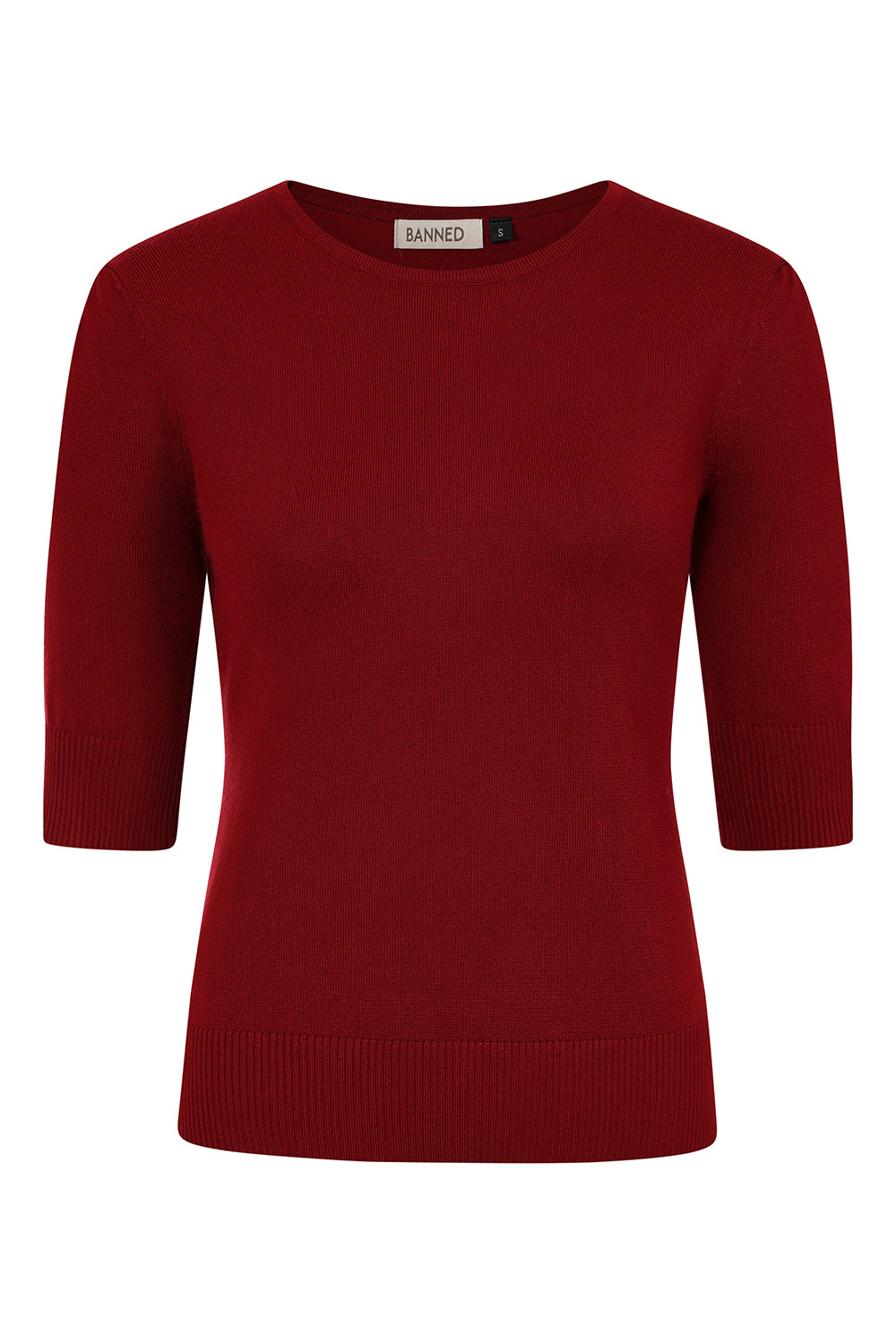 1950's Banned Retro Grace jumper-Burgundy