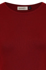 1950's Banned Retro Grace jumper-Burgundy