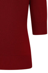 1950's Banned Retro Grace jumper-Burgundy