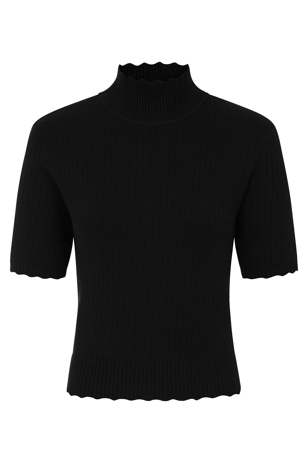 1950's Jane Sweet Scallop Banned Retro jumper-Black