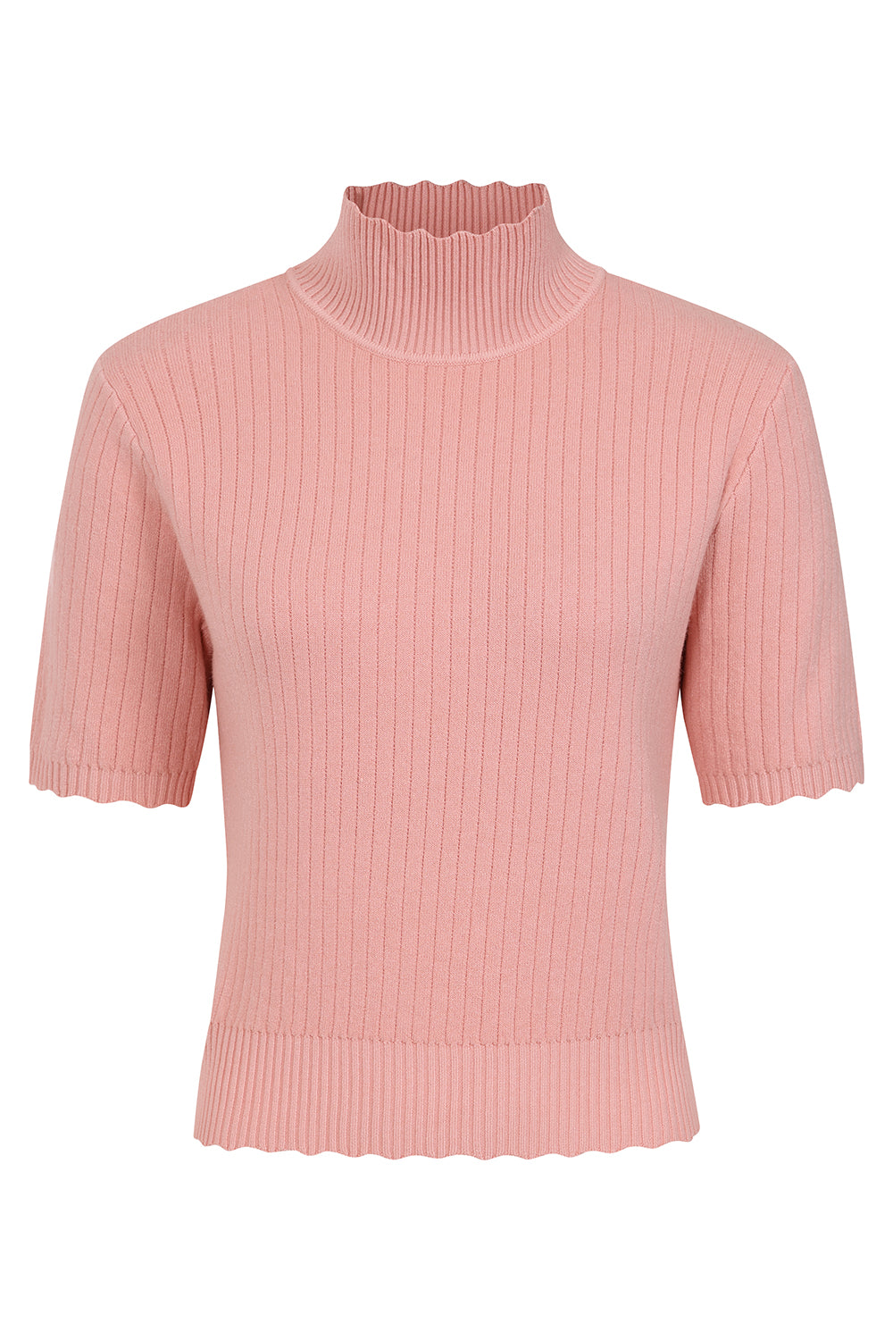 1950's Jane Sweet Scallop Banned Retro jumper-Blush