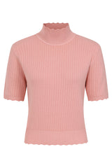 1950's Jane Sweet Scallop Banned Retro jumper-Blush