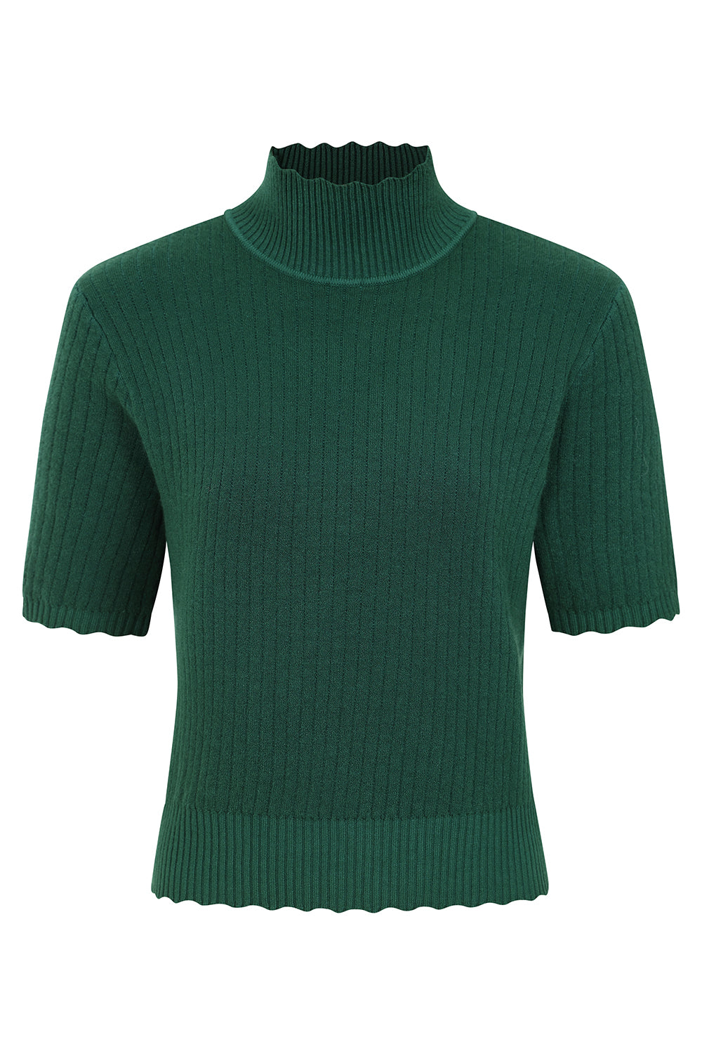 1950's Jane Sweet Scallop Banned Retro jumper-Green