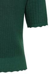 1950's Jane Sweet Scallop Banned Retro jumper-Green