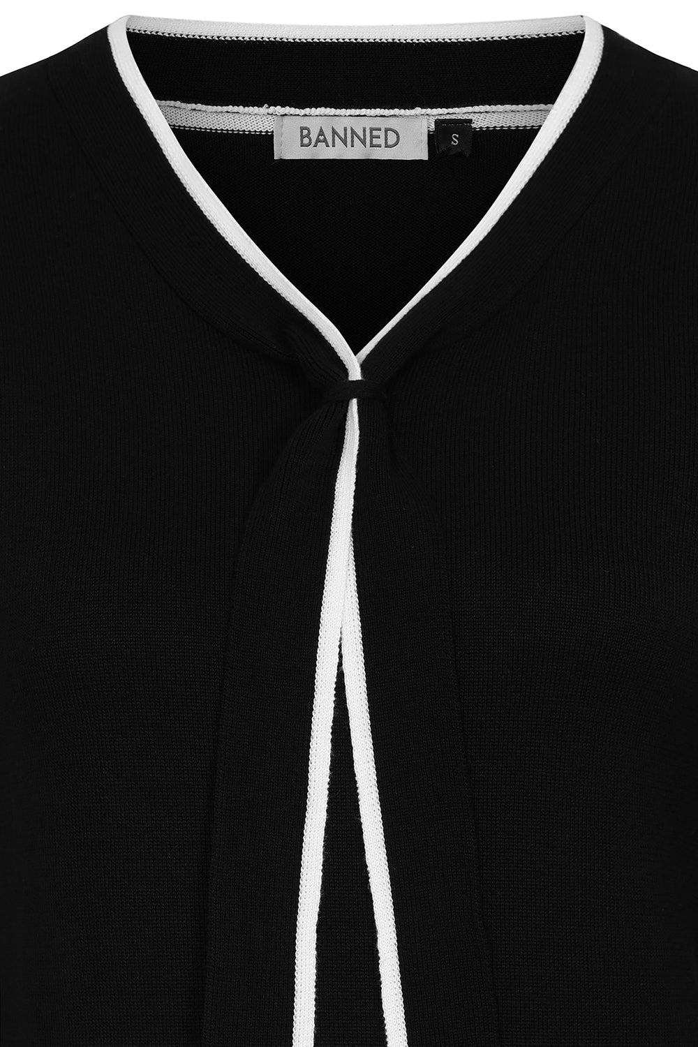 1950's Sally Tie Banned Retro Black Knit jumper-Black
