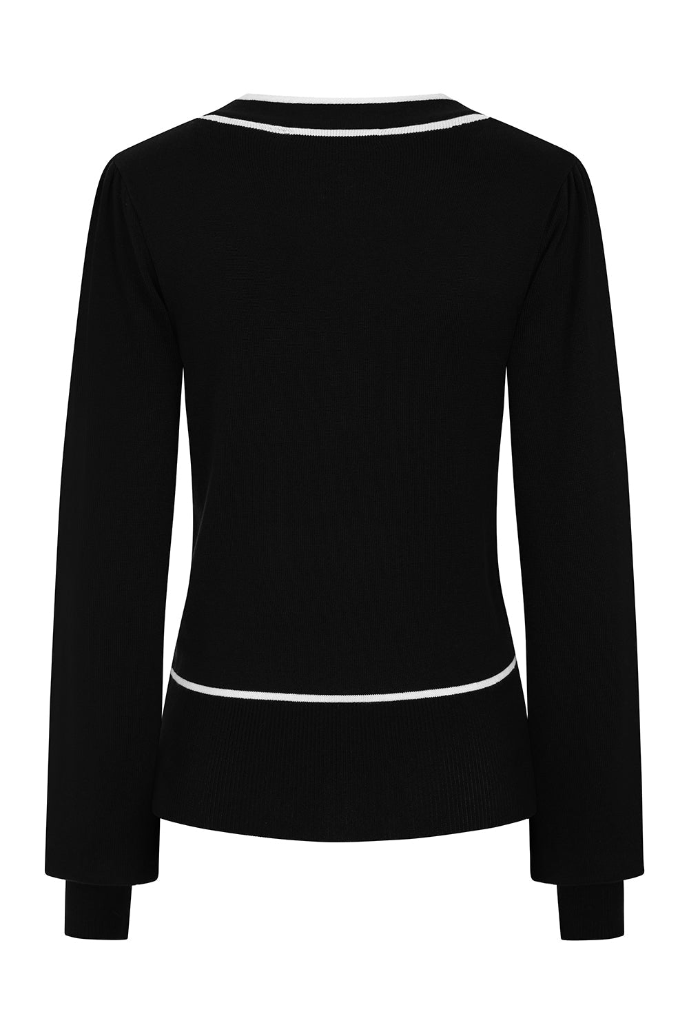 1950's Sally Tie Banned Retro Black Knit jumper-Black