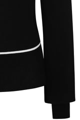 1950's Sally Tie Banned Retro Black Knit jumper-Black