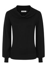 1950's Banned Retro Betsy Bow Jumper-Black