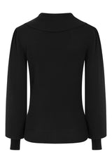 1950's Banned Retro Betsy Bow Jumper-Black