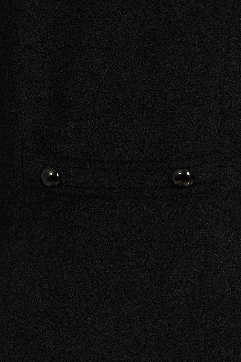 Banned Martha Fur Trim Swing Coat - 50s Style Faux Fur Collar Coat-Black