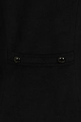 Banned Martha Fur Trim Swing Coat - 50s Style Faux Fur Collar Coat-Black