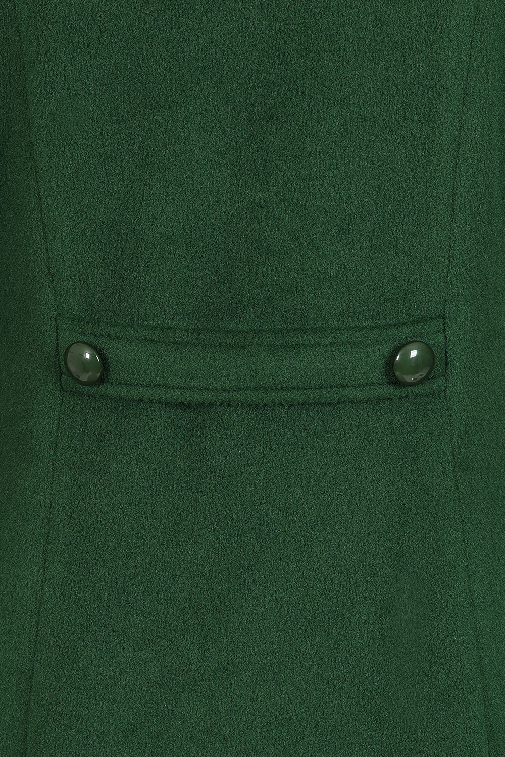 Banned Martha Fur Trim Swing Coat - 50s Style Faux Fur Collar Coat-Green