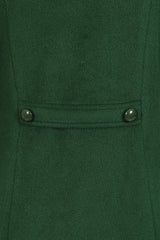 Banned Martha Fur Trim Swing Coat - 50s Style Faux Fur Collar Coat-Green