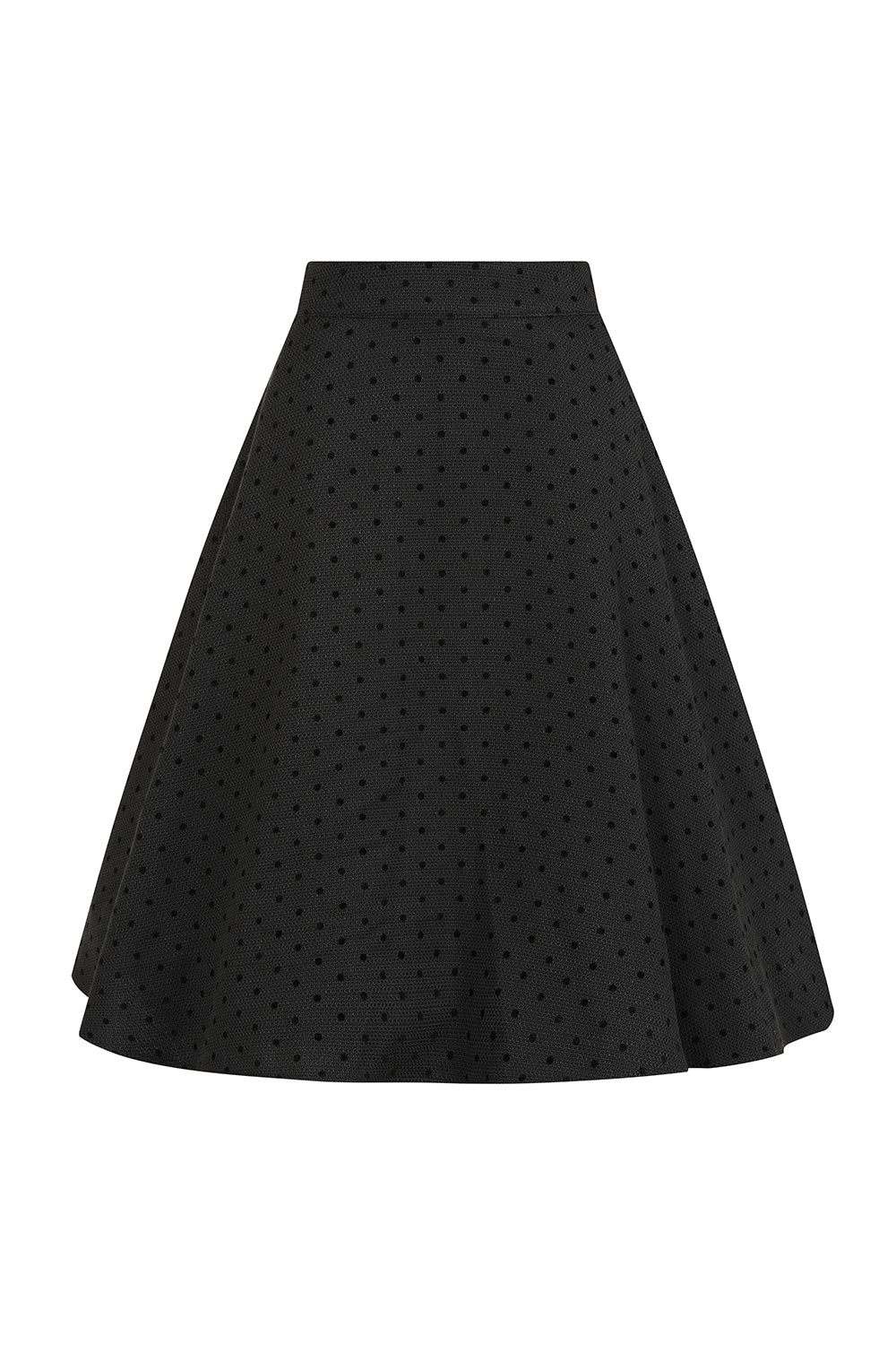 1950's Banned Retro Annie Rose spot texture swing skirt-Black