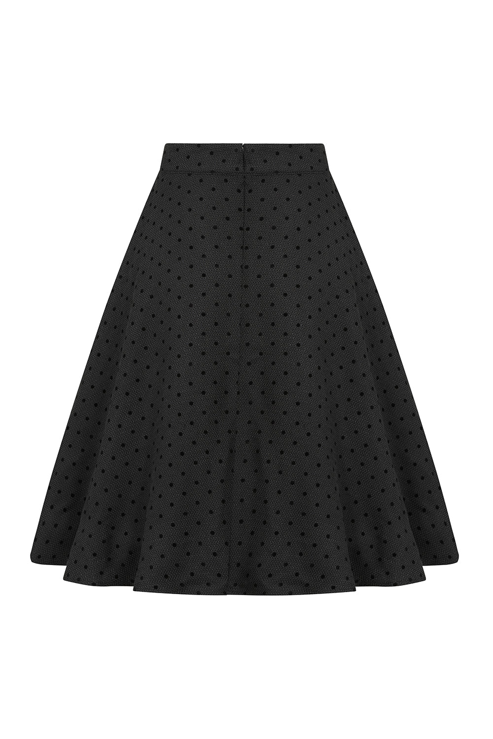 1950's Banned Retro Annie Rose spot texture swing skirt-Black