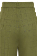 Banned Retro 1950's Style Bonnie Check Green Trouser-Green