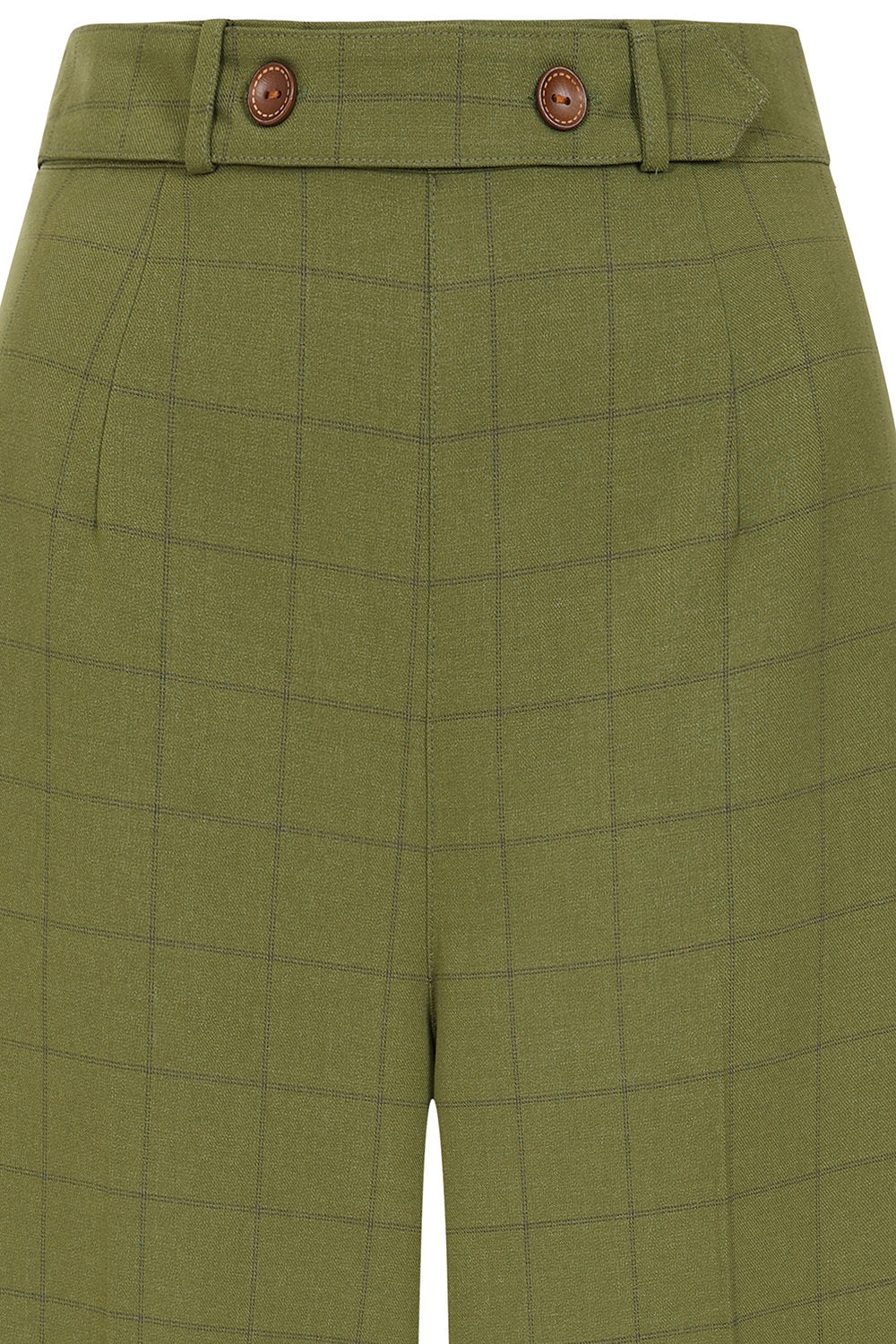 Banned Retro 1950's Style Bonnie Check Green Trouser-Green
