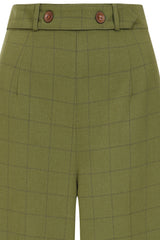 Banned Retro 1950's Style Bonnie Check Green Trouser-Green