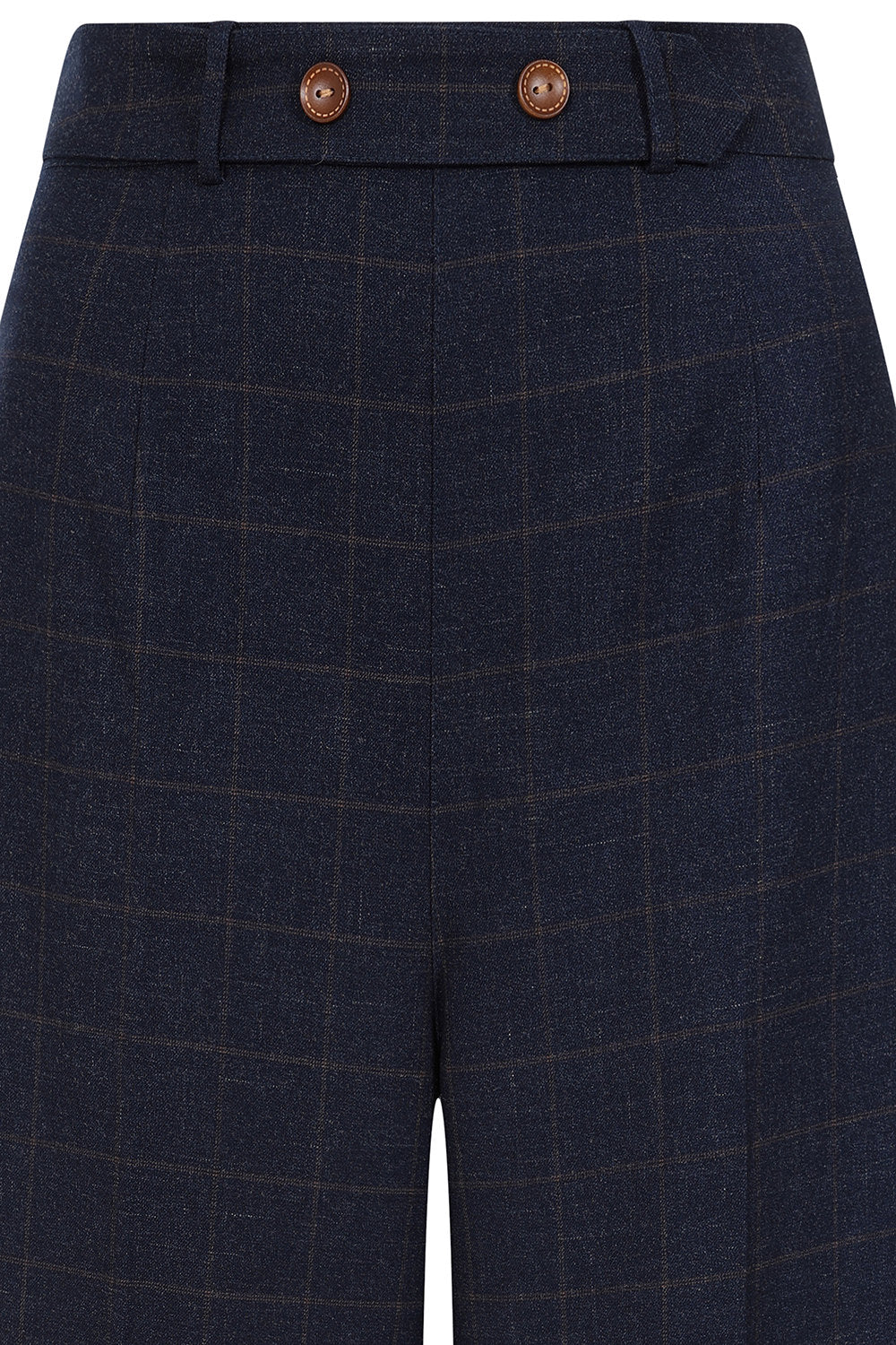 Banned Retro 1950's Style Bonnie Check Green Trouser-Navy