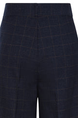 Banned Retro 1950's Style Bonnie Check Green Trouser-Navy