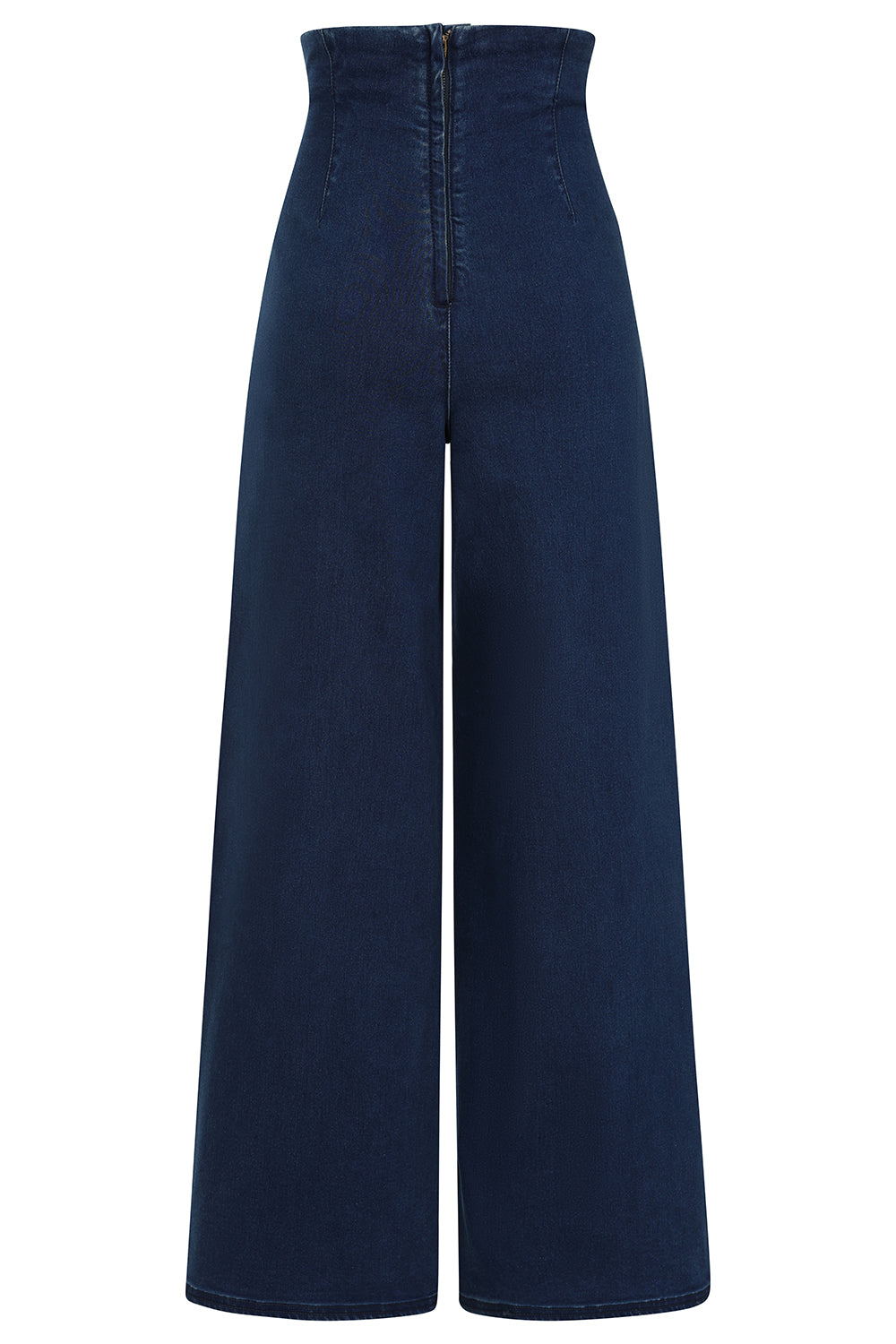 Banned Retro Jolene 50s High Waist Suspender Jeans-Denim/Blue