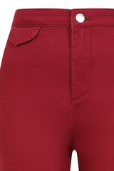 1960's Banned Retro Roisin Beige Trouser-Burgundy